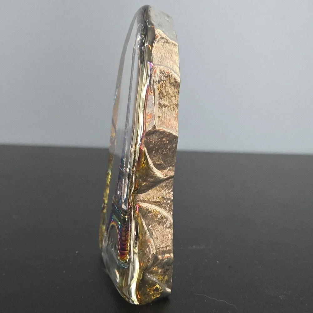 Paris France Souvenir Etched 3D Crystalex Glass Eiffel Tower Paperweight Decor